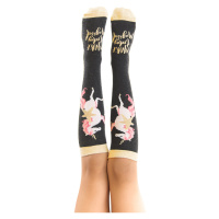 mshb&g Dívčí ponožky Unicorn, černé, po kolena