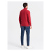 Červený pánský svetr s límcem Ombre Clothing