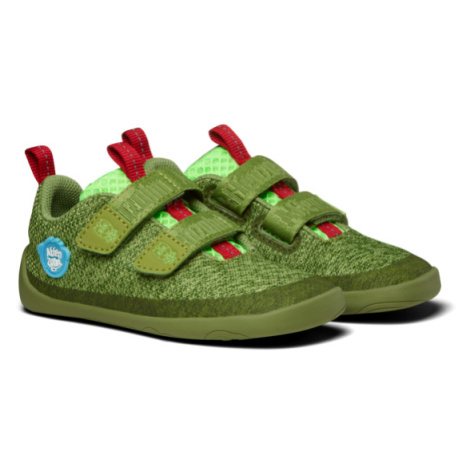 Barefoot tenisky Affenzahn - Sneaker Knit Happy Dragon zelené vegan