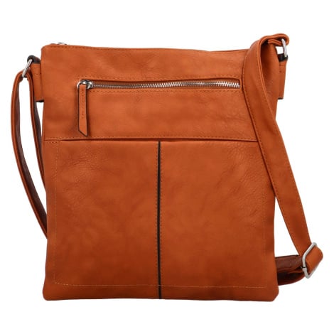 Trendy dámská koženková crossbody kabelka Rosalia, hnědá Coveri
