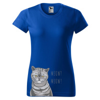 DOBRÝ TRIKO Dámské tričko s potiskem kočky Barva: Korálová