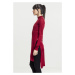 Ladies Fine Knit Turtleneck Long Shirt - burgundy