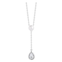 Preciosa Stříbrný náhrdelník Pure Pearl s říční perlou a kubickou zirkonií Preciosa