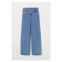 H & M - Wide Regular Jeans - modrá