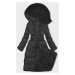 Dlouhá černá dámská zimní bunda s kapucí (5M3178-392)