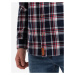 Ombre Clothing Trendy flanelová károvaná červeno granátová košile SHCS-0137