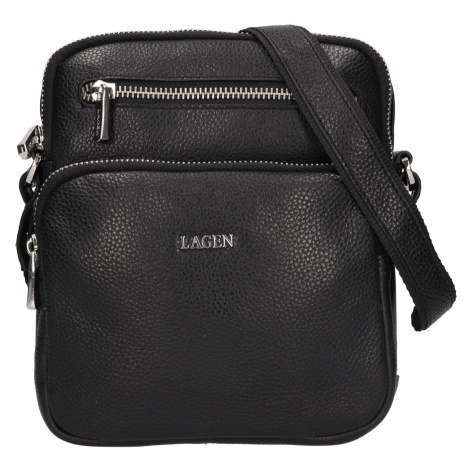 Pánská kožená taška přes rameno Lagen Vitte - černá