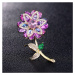 Éternelle Exkluzivní brož Swarovski Elements Joella - květina, různé barvy B7132-XR08238/B Fialo