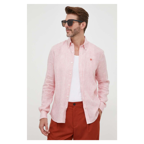 Plátěná košile North Sails růžová barva, regular, s límečkem button-down