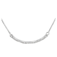 Evolution Group Stříbrný náhrdelník se zirkonem v bílé barvě 12023.1