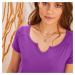 Blancheporte Jednobarevné tuniské tričko, bio bavlny šeříková