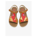 Červeno-hnědé holčičí kožené sandály Camper