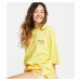 COLLUSION Unisex oversized t-shirt with text print in yellow