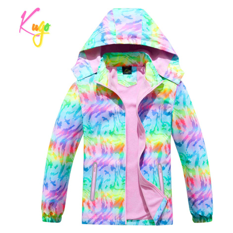 Dívčí podzimní bunda, zateplená KUGO B2859, růžová, mix barev Barva: Mix barev