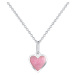 Praqia Dívčí stříbrný náhrdelník Růžové srdce KO6068_CU025_40_A_RH (řetízek, přívěsek)
