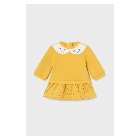 Kojenecká sukýnka Mayoral Newborn žlutá barva, mini, áčková