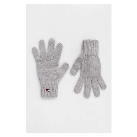 Dětské rukavice Tommy Hilfiger šedá barva