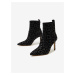 Černé vzorované kotníkové boty na podpatku Guess Dafina 3
