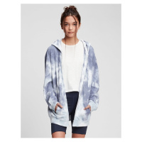 Modrá holčičí dětská mikina oversized tunic hoodie