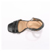 Blancheporte Kožené sandály s dvojitým páskem černá