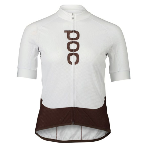 POC Cyklistický dres s krátkým rukávem - ESSENTIAL ROAD - bílá/hnědá