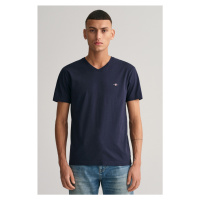 TRIČKO GANT SLIM SHIELD V-NECK T-SHIRT modrá