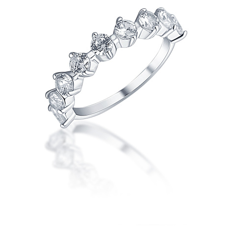 JVD Třpytivý stříbrný prsten se zirkony SVLR0426XH2BI 53 mm