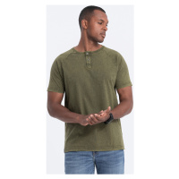 Ombre Pánské tričko s krátkým rukávem Kamains tmavě Zelená