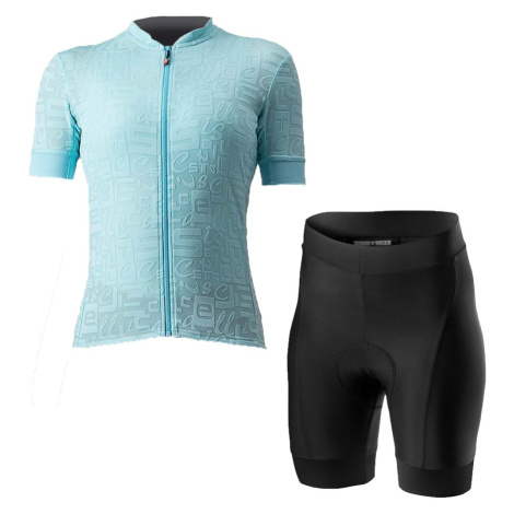 CASTELLI Cyklistický krátký dres a krátké kalhoty - PROMESSA J. LADY - černá/světle modrá