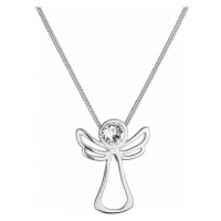 Stříbrný náhrdelník anděl se Swarovski krystalem 32080.1 bílý