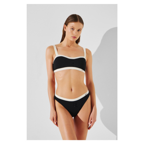 Plavky karl lagerfeld monochrome bandeau white/black