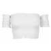 Urban Classics Ladies Cropped Cold Shoulder Smoke Top white