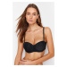 Trendyol Black Shiny Polyamide Push-Up Strapless Knitted Bra