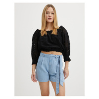 Černý dámský vzorovaný crop top Guess Rafa - Dámské