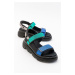 LuviShoes Arey Women's Black Green Multi Sandals