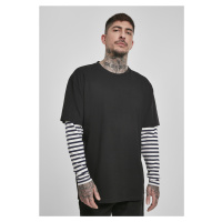 Oversized Double Layer Striped LS Tee černé