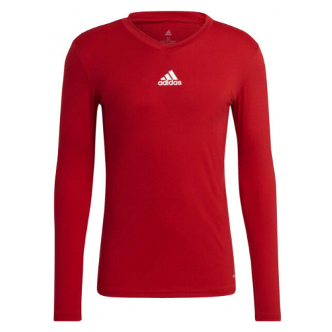 adidas TEAM BASE LONG SLEEVE TEE Pánské fotbalové triko, červená, velikost