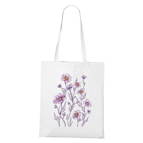 Plátená taška s květinami - originálna a praktická plátená taška BezvaTriko