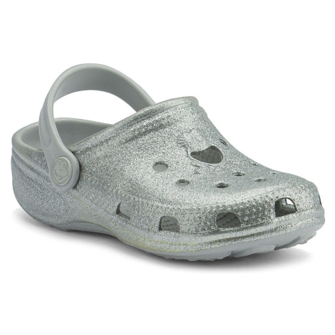 Coqui Big Frog Printed Dětské sandály 8114 Khaki grey glitter