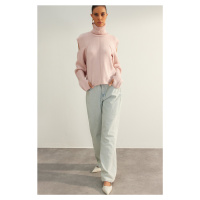 Trendyol Limitovaná edice růžového rukávu Detailní pletený svetr