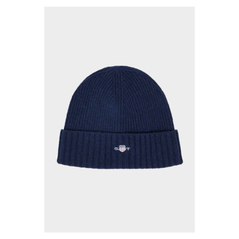 ČEPICE GANT UNISEX. SHIELD WOOL BEANIE modrá