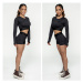 NEBBIA - Sportovní crop top s dlouhým rukávem 839 (black) - NEBBIA