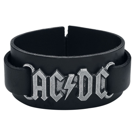 AC/DC AC/DC Logo Kožený náramek černá | Modio.cz