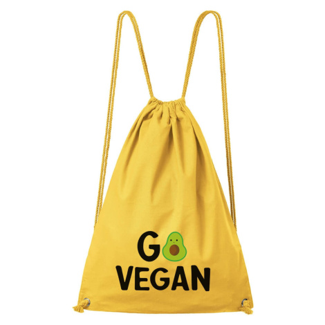 DOBRÝ TRIKO Bavlněný batoh s potiskem Go vegan Barva: Žlutá