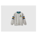 Benetton, Sweatshirt With Embroidery In Cotton And Viscose Blend