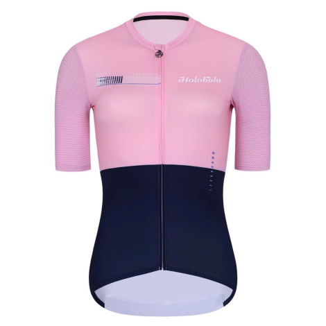 HOLOKOLO Cyklistický dres s krátkým rukávem - VIBES LADY - růžová/modrá