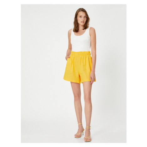 Koton The Shorts With Elastic Waist Viscose Linen Blend