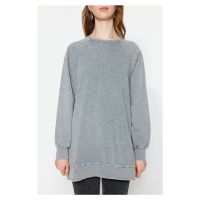 Trendyol Gray Knitted Wash Sweatshirt