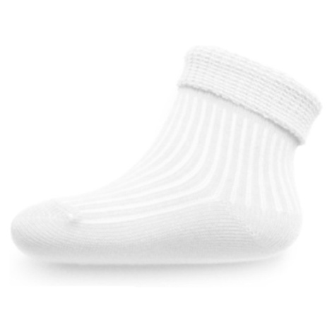 Kojenecké pruhované ponožky New Baby bílé