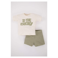 DEFACTO Sada dvou kusů: chlapecké tričko s krátkým rukávem a šortky s potiskem